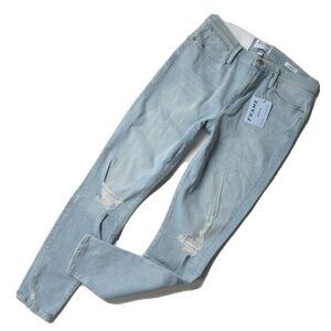 NWT FRAME Le High Skinny in Rush Destroyed Stretch Ankle Jeans 24 $230
